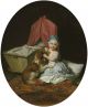 Hester Maria Thrale aged 20 months and pet Spaniel 'Belle' by Johann Zoffany